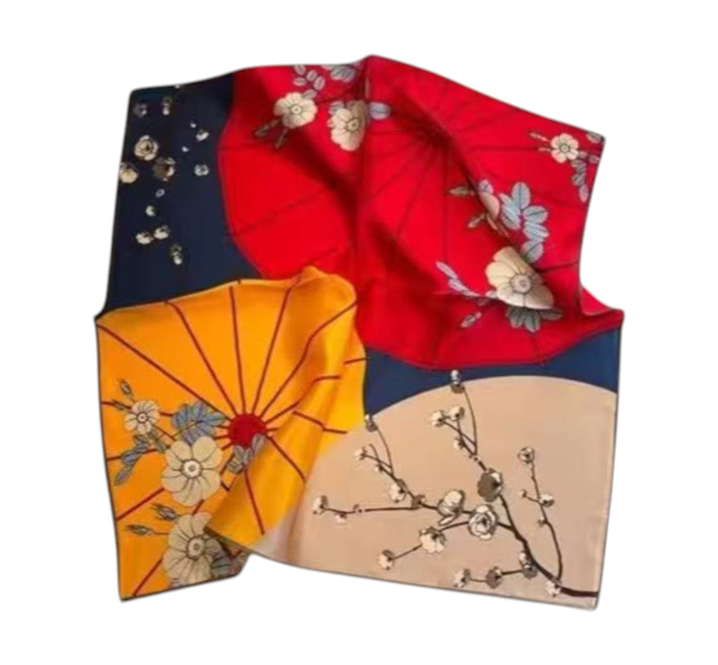 Satin Scarf Oriental Floral Pattern  ST5805-15 (12PC)