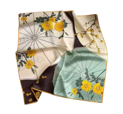 Satin Scarf Oriental Floral Pattern  ST5805-15 (12PC)