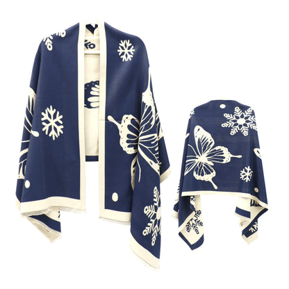 Cashmere Feel Winter Reversible Butterfly Snowflake patten Scarves SCF4902-2 (12PC)