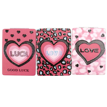 Love Hearts Matte Rectangular Compact Mirror JM5921-7 (12PC)