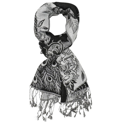 Metallic Pashmina Peacock  SCF4815-14.. (12PC)