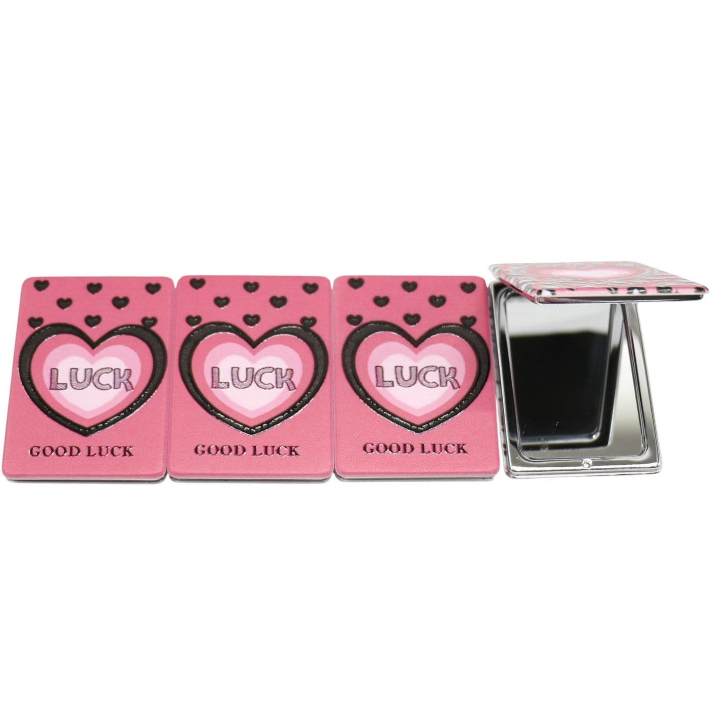Love Hearts Matte Rectangular Compact Mirror JM5921-7 (12PC)