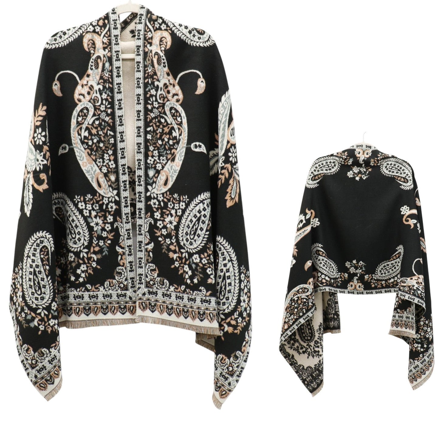 Cashmere Feel Winter Reversible Floral Paisley Scarves SCF5726-52 (12PC)