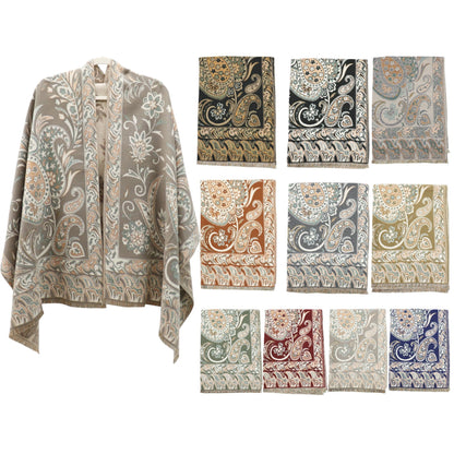 Cashmere Feel Winter Reversible Paisley Scarves SCF5726-51 (12PC)