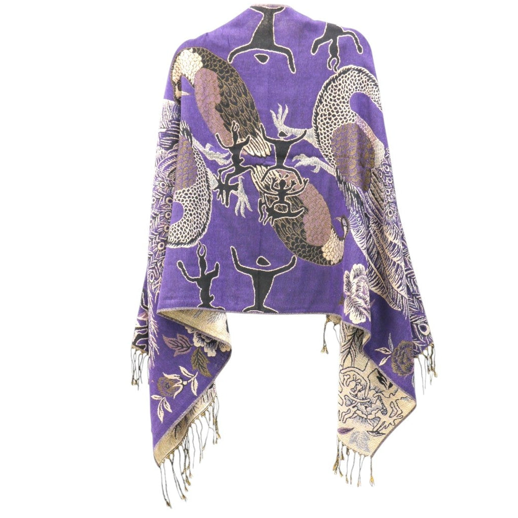 Metallic Pashmina Peacock  SCF4815-14.. (12PC)