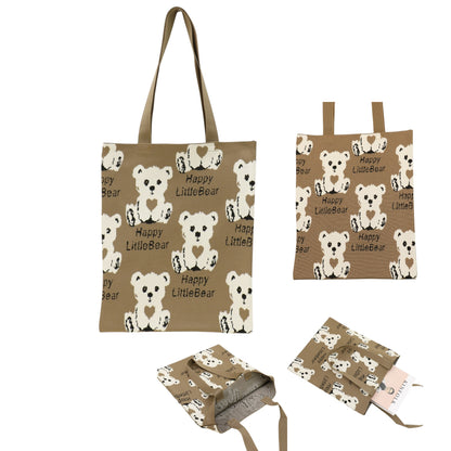 Cute Bear Pattern Knitted Tote Shoulder Bag JB6113-1 (12PC)