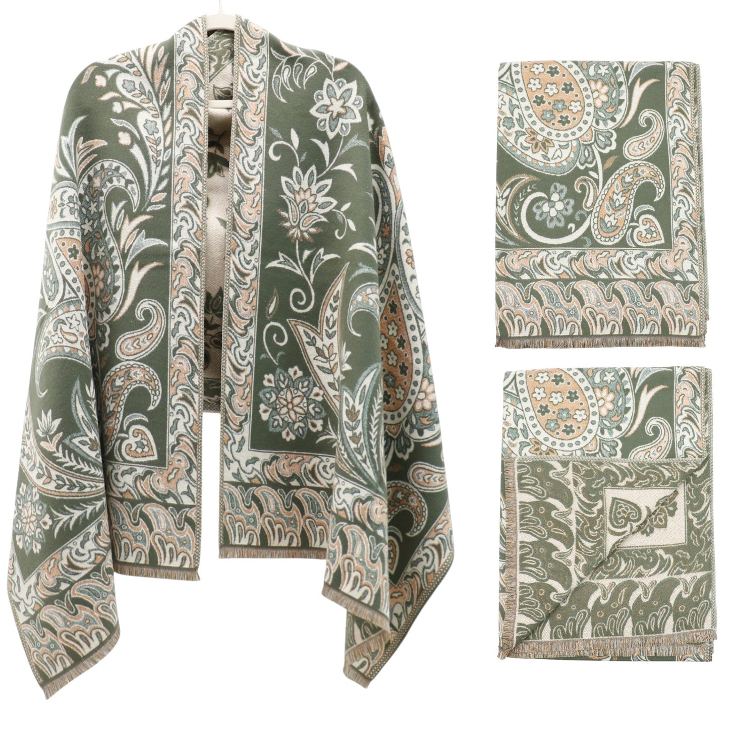 Cashmere Feel Winter Reversible Paisley Scarves SCF5726-51 (12PC)