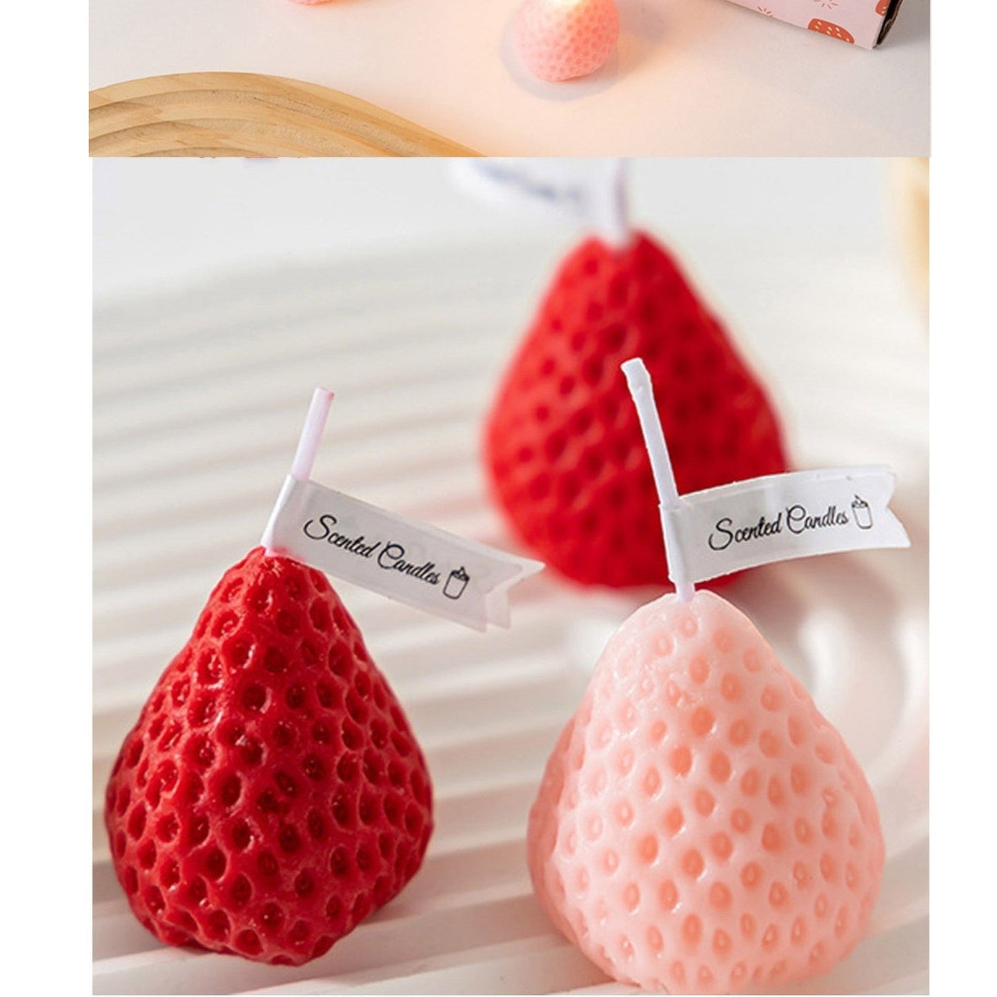 Strawberry Shaped Scented Candle C-26 (12Pack)