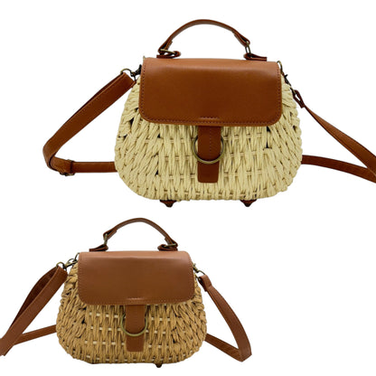 Rattan Beach Shoulder Crossbody Bag BG4225-11 (2pc)