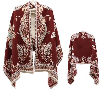 Cashmere Feel Winter Reversible Floral Paisley Scarves SCF5726-52 (12PC)