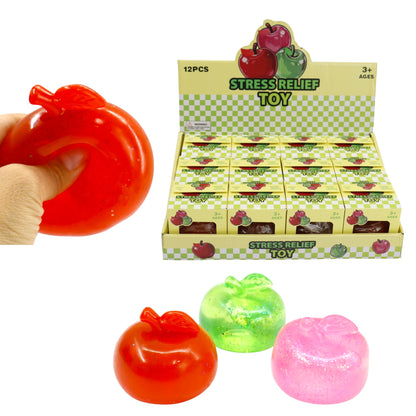 Glitter Apple Maltose Squishy Toy JT6609-15 (12PC)