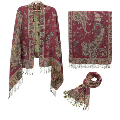 Metallic Pashmina Paisley Pattern SCF3719-30. (12PC)