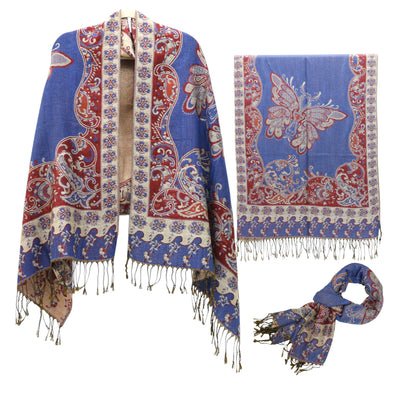 Metallic Pashmina Butterfly SCF4815-9. (12PC)