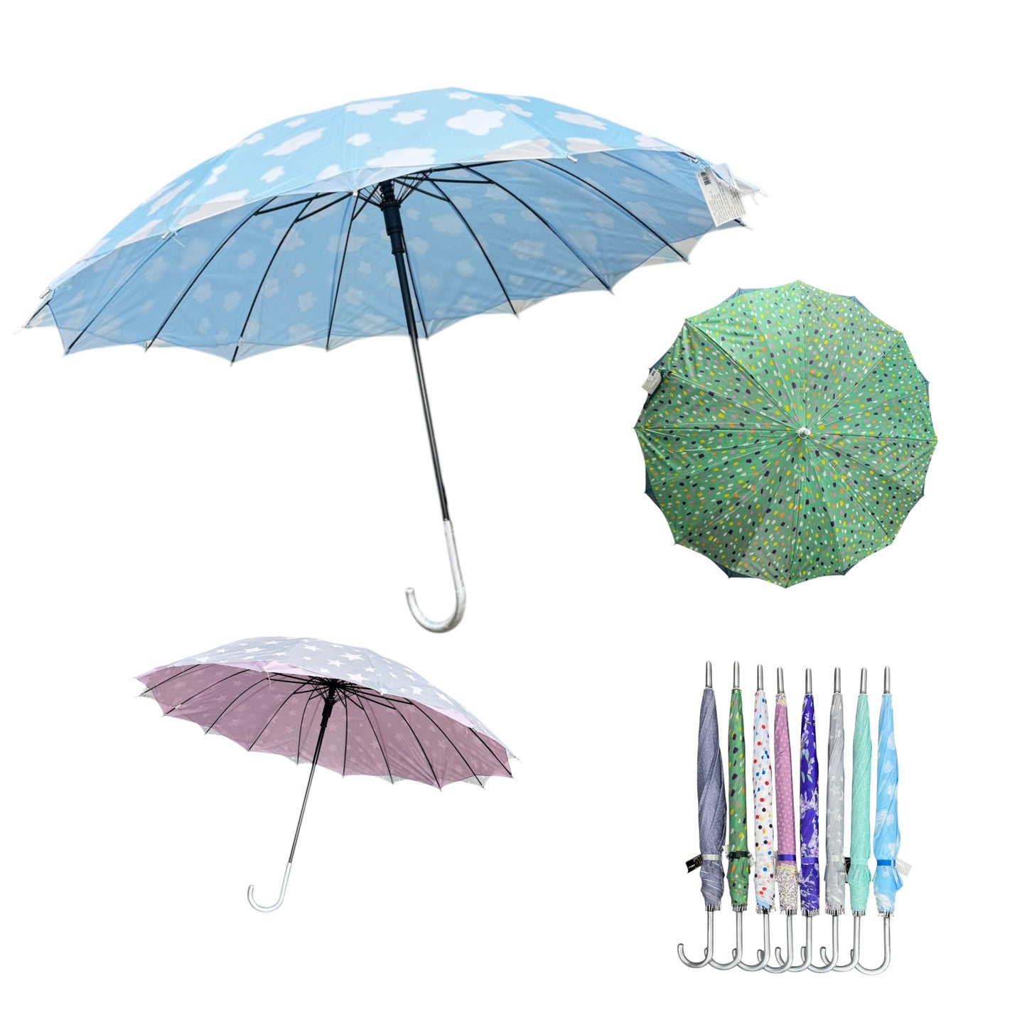 Double Layered Adults Floral 16 Panel Umbrella UM6011 (12PC)