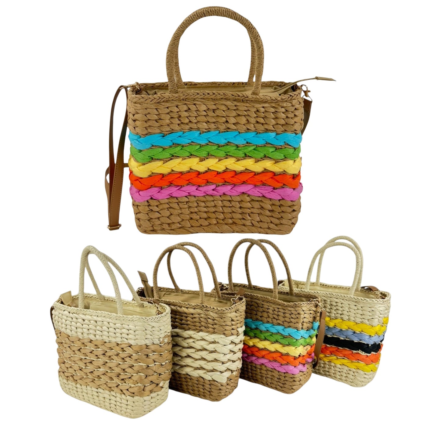 Rattan Beach Tote Shoulder Bag BG4225-1.... (2pc)