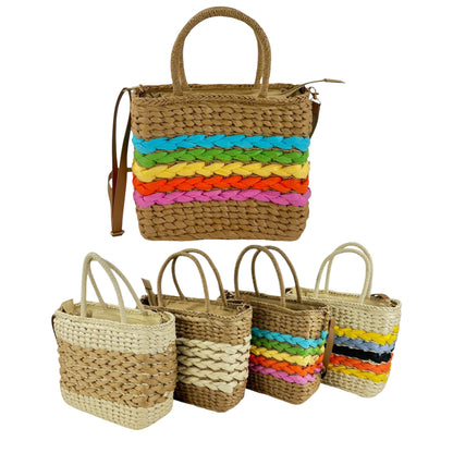 Rattan Beach Tote Shoulder Bag BG4225-1.... (2pc)
