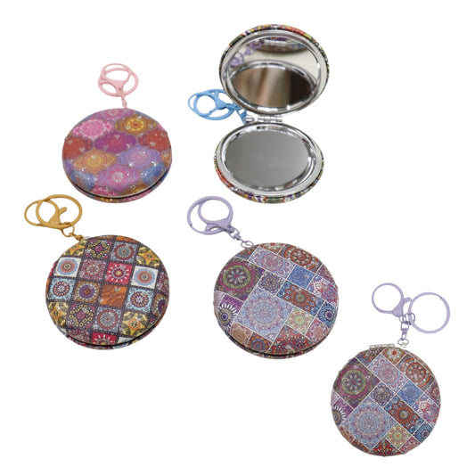 Mandala Round Mirror Key Chain JM6402- 10 (12PC)