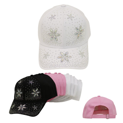 Women's Billing  Rhinestone Studded CAP HA6323-35 (12PC)