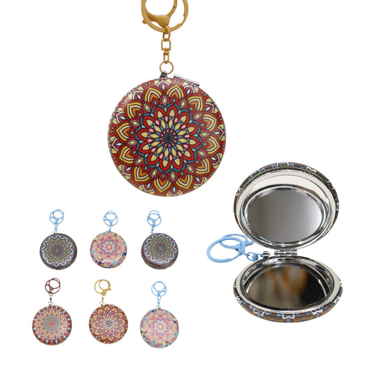 Mandala Round Mirror Key Chain JM6402-2 (12PC)