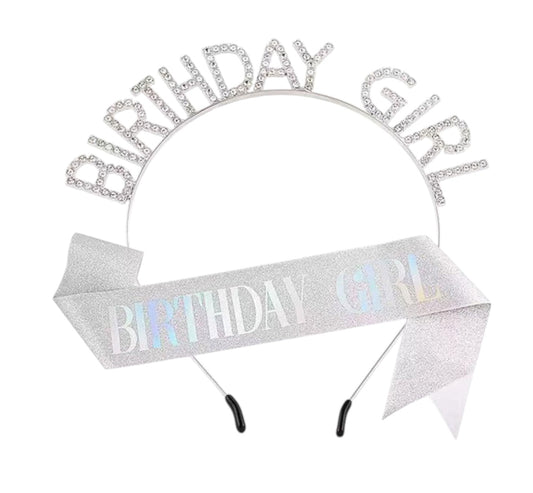 Birthday Girl  Tiara With Sash For Women BG5218-1 (3PC)