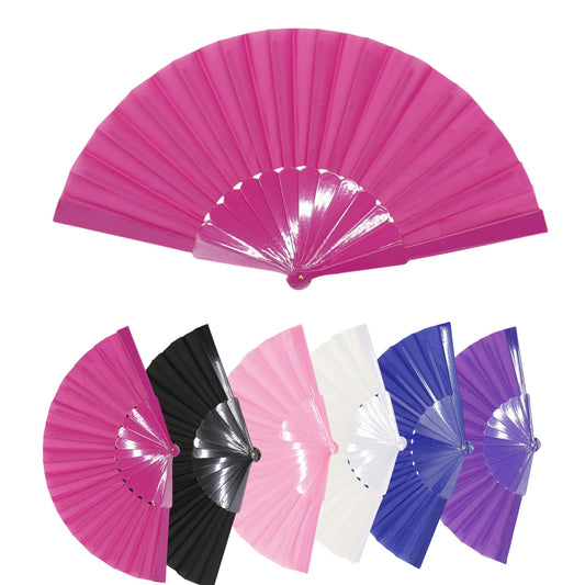 Solid Color Hand Held Folding Fan JF6323-1! (12PC)