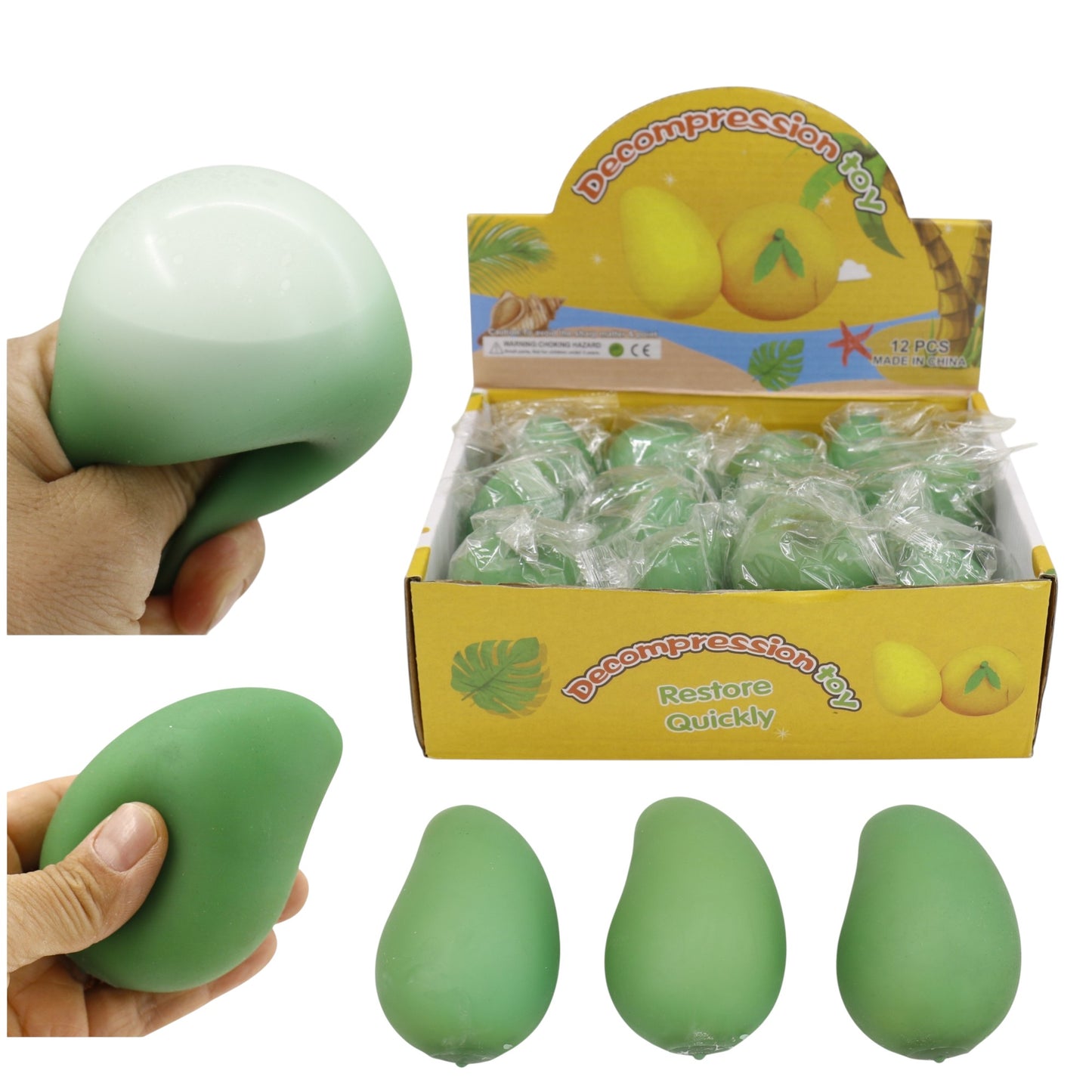 Avocado Flour Squishy Toy JT6608-3 (12PC)