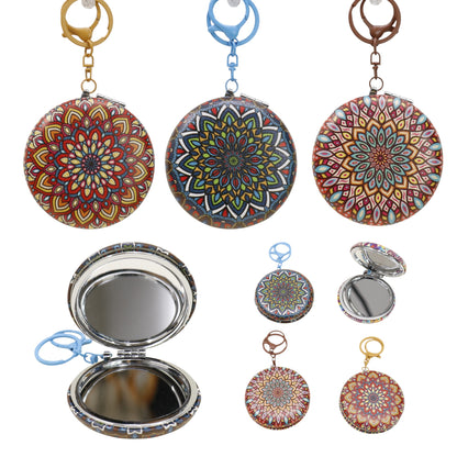 Mandala Round Mirror Key Chain JM6402-2 (12PC)