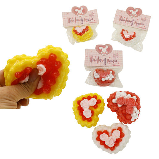 Silicon Heart Cake Squishy Toy JT6518-7. (12PC)