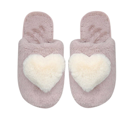 Pom Pom Heart Fluffy Home Slide Slippers SS3429-46. (12PC)