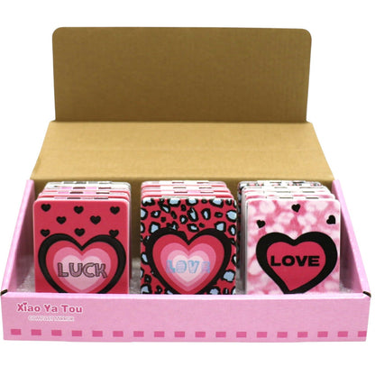 Love Hearts Matte Rectangular Compact Mirror JM5921-7 (12PC)