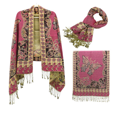 Metallic Pashmina Butterfly SCF4815-9. (12PC)