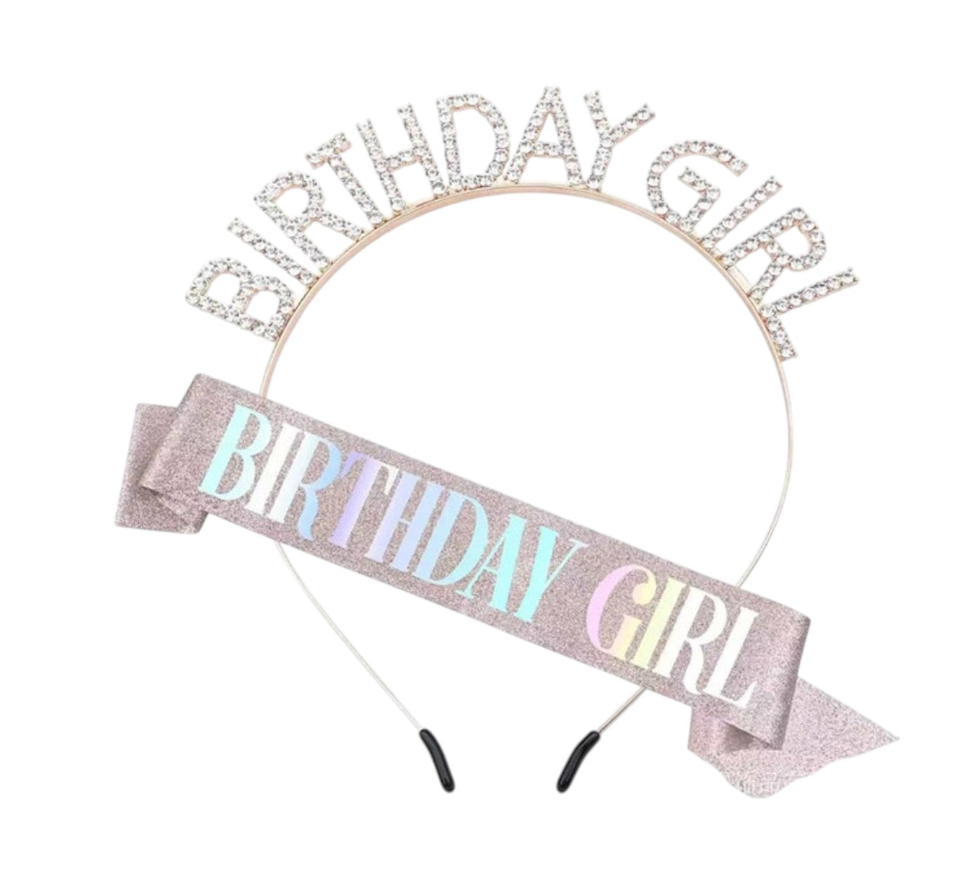 Birthday Girl  Tiara With Sash For Women BG5218-1 (3PC)