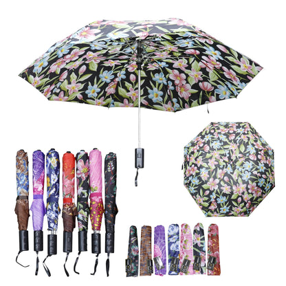 Multicolor Printed Auto 2 Fold Umbrella for Women & Men UM5116 (12pc)