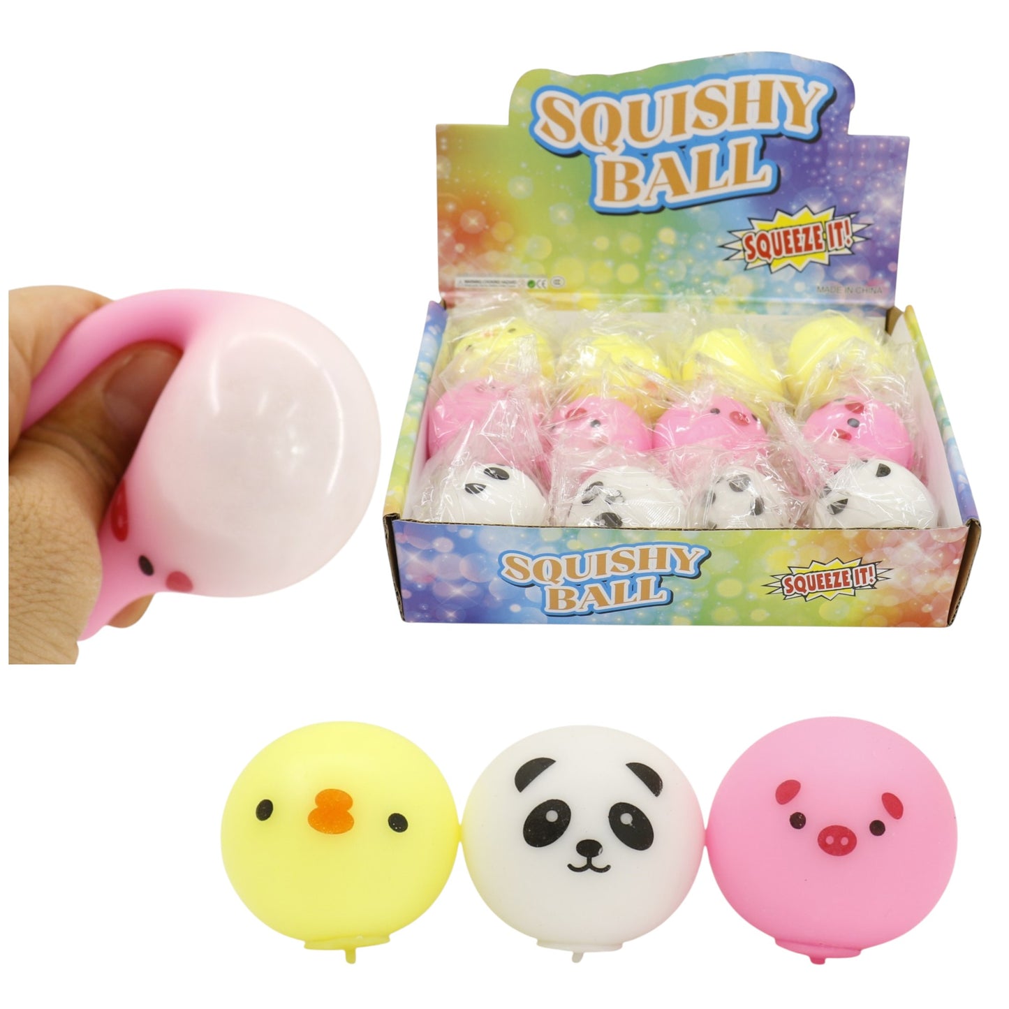 Mini Animal Ball Flour Squishy Toy JT6610-17 (12PC)