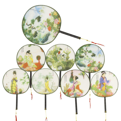 Elegant Vintage Chinese Hand Held Paddle Fan FN9472 (12PC)