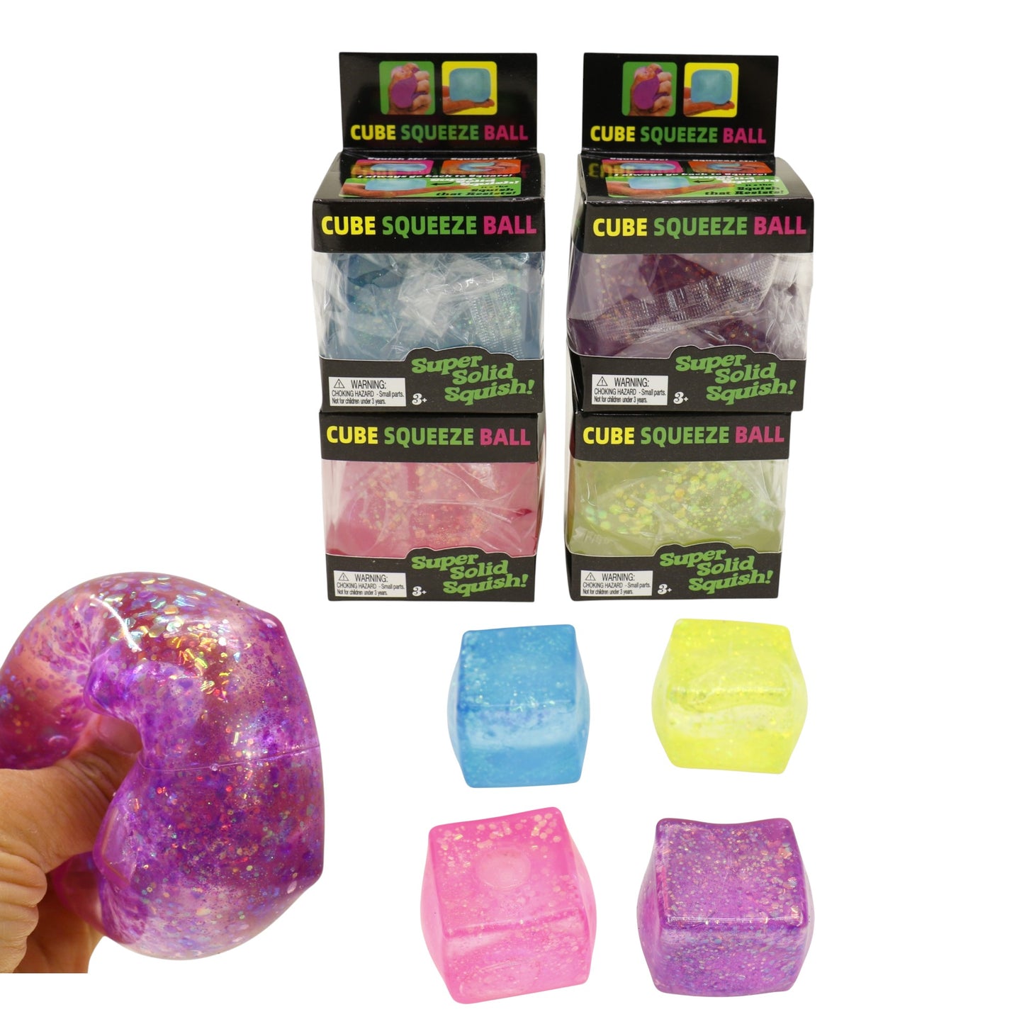 Colorful Glitter Cube Squishy Toy SS6510-52. (12PC)
