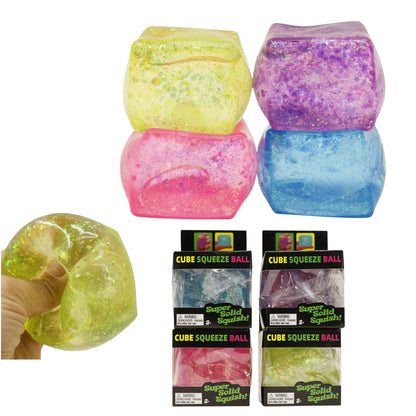 Colorful Glitter Cube Squishy Toy SS6510-52. (12PC)