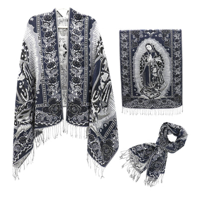 Metallic Pashmina Our Lady of Guadalupe SCF3719-28 (12PC)