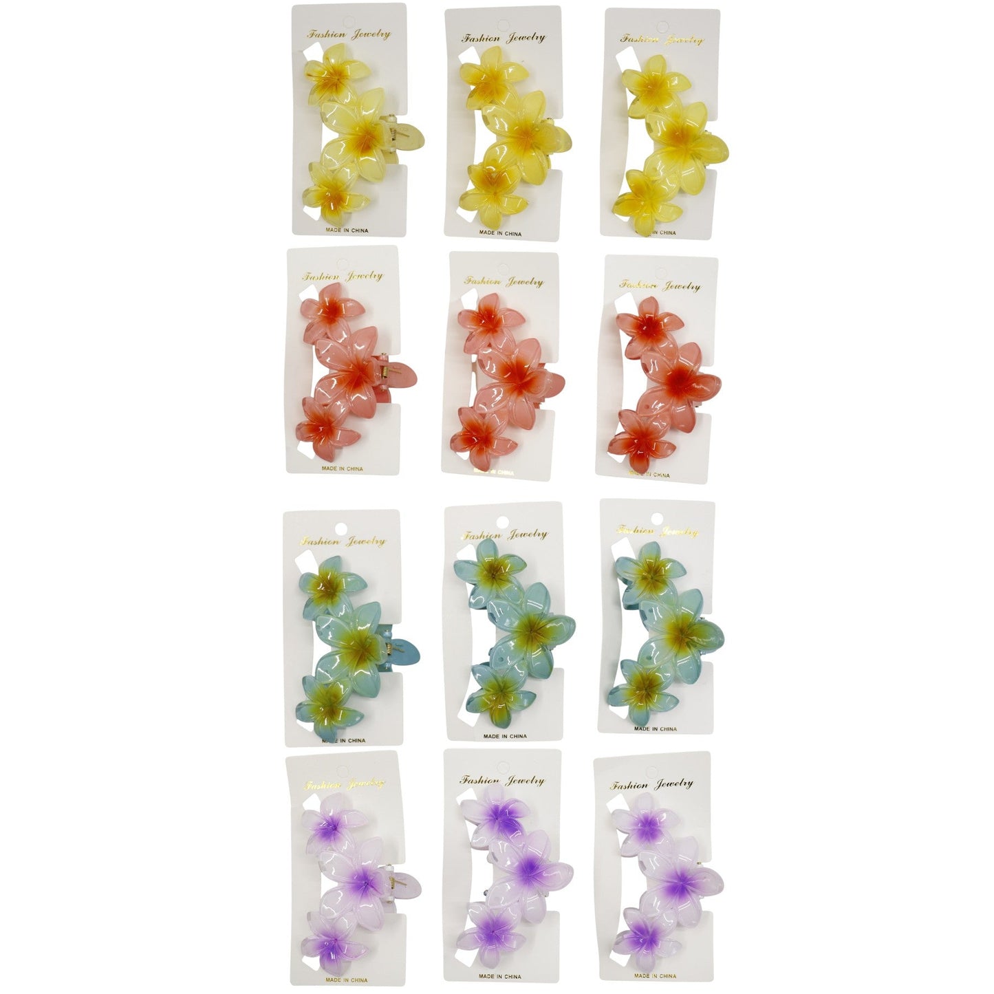 Hawaiian Flower Hair Claw Clip JH5109-6 (12PC)