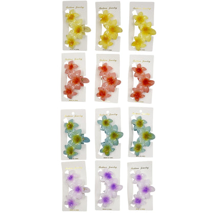 Hawaiian Flower Hair Claw Clip JH5109-6 (12PC)