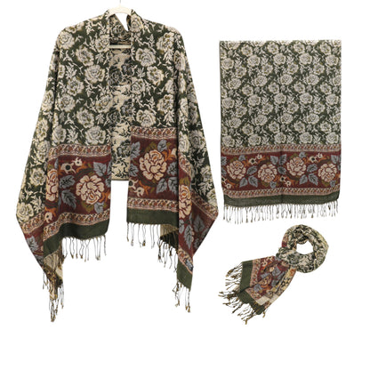Metallic Pashmina Rose SCF4815-5.. (12PC)