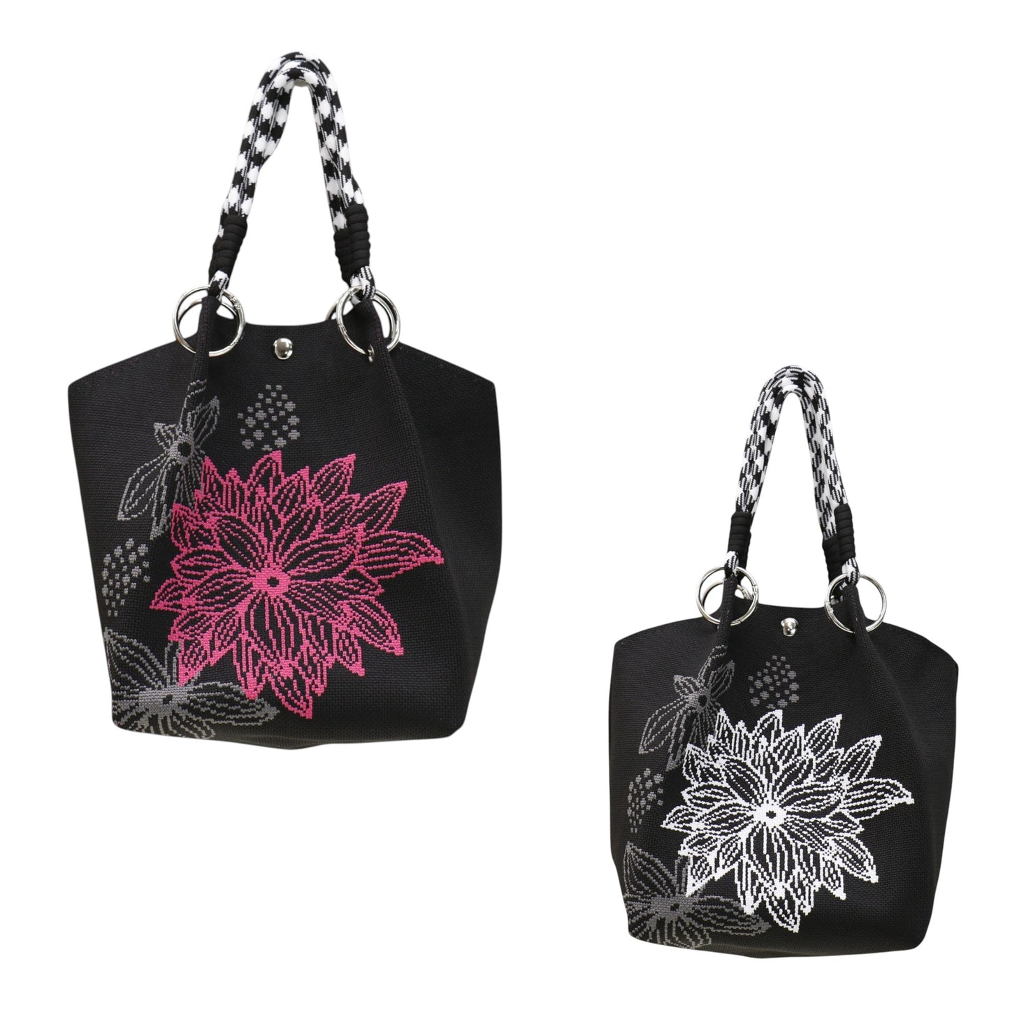 Floral Pattern Women's Knitted Bucket Bag JB6122-2 (12PC)