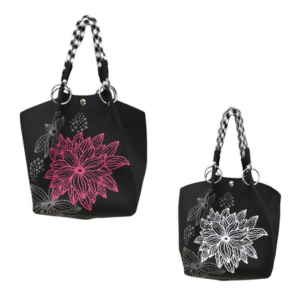 Floral Pattern Women's Knitted Bucket Bag JB6122-2 (12PC)