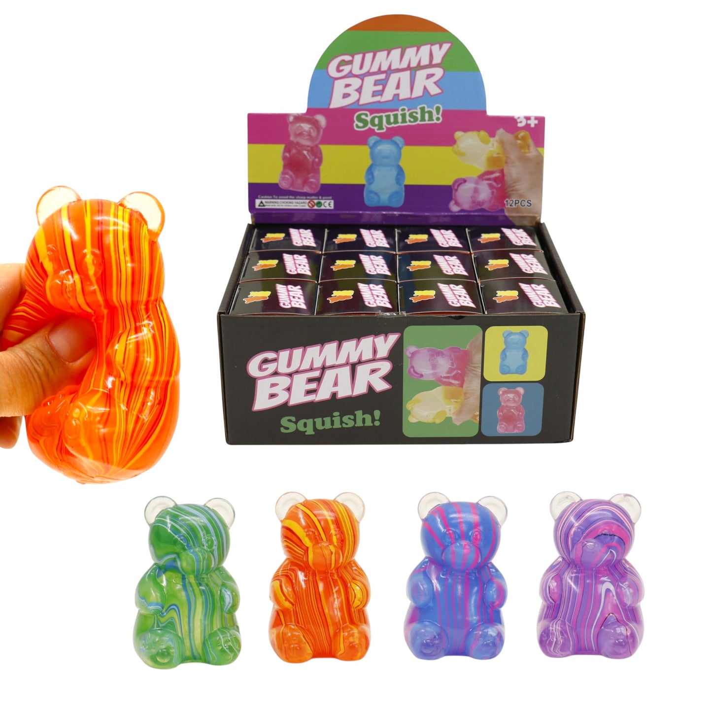 Marbled Gummy Bear Colorful Squishy JT6528-13. (12PC)