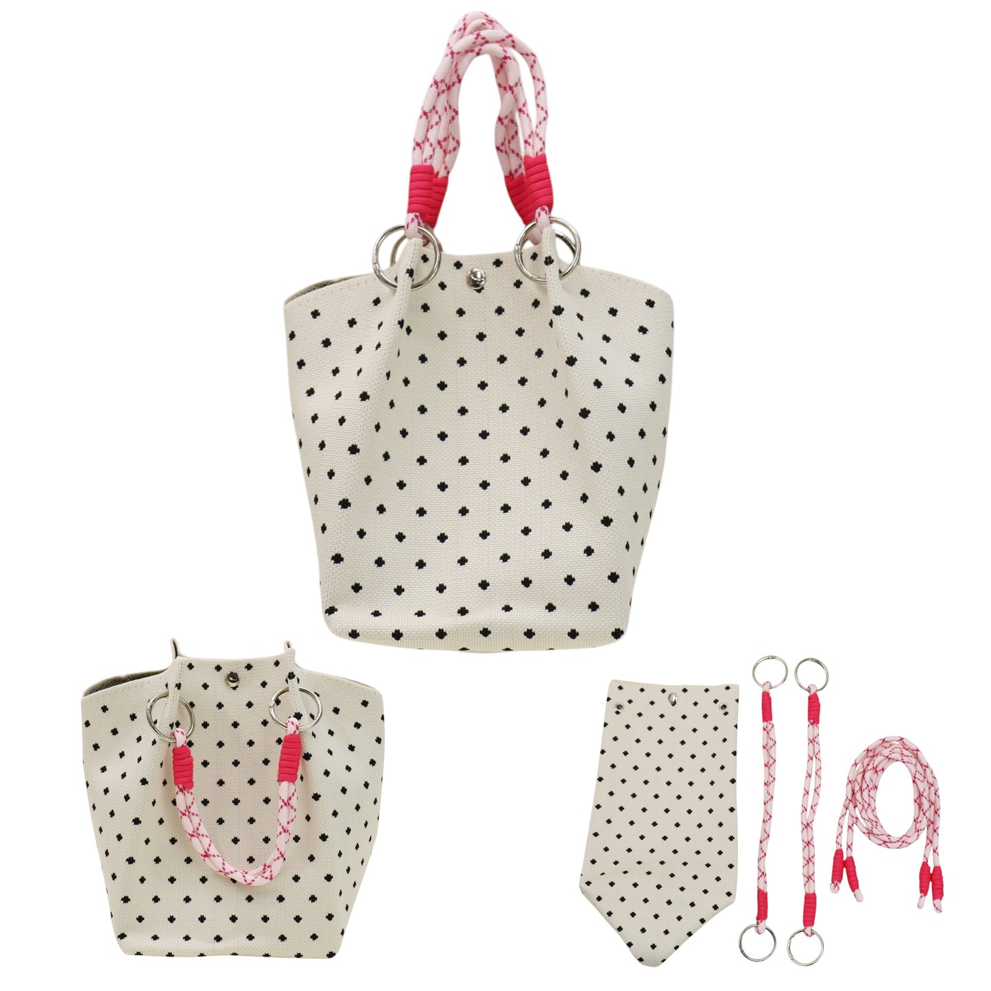 Elegant Pattern Women's Knitted Bucket Bag JB6316-8 (3PC)