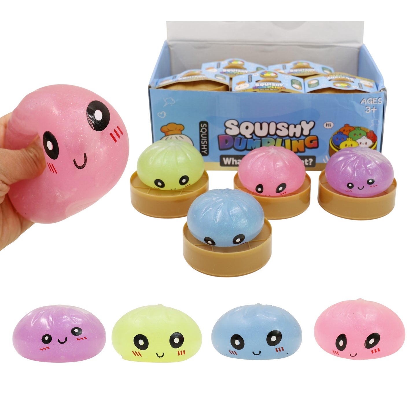 Glitter Jiggly Dumpling Squishy SS417-6 (12PC)