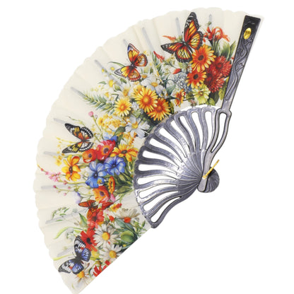 Butterfly Flower Garden Hand Held Folding Fan FN0444 (12PC)