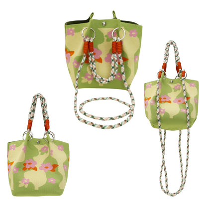 Flower Pattern Women's Knitted Bucket Bag JB6316-7 (3PC)