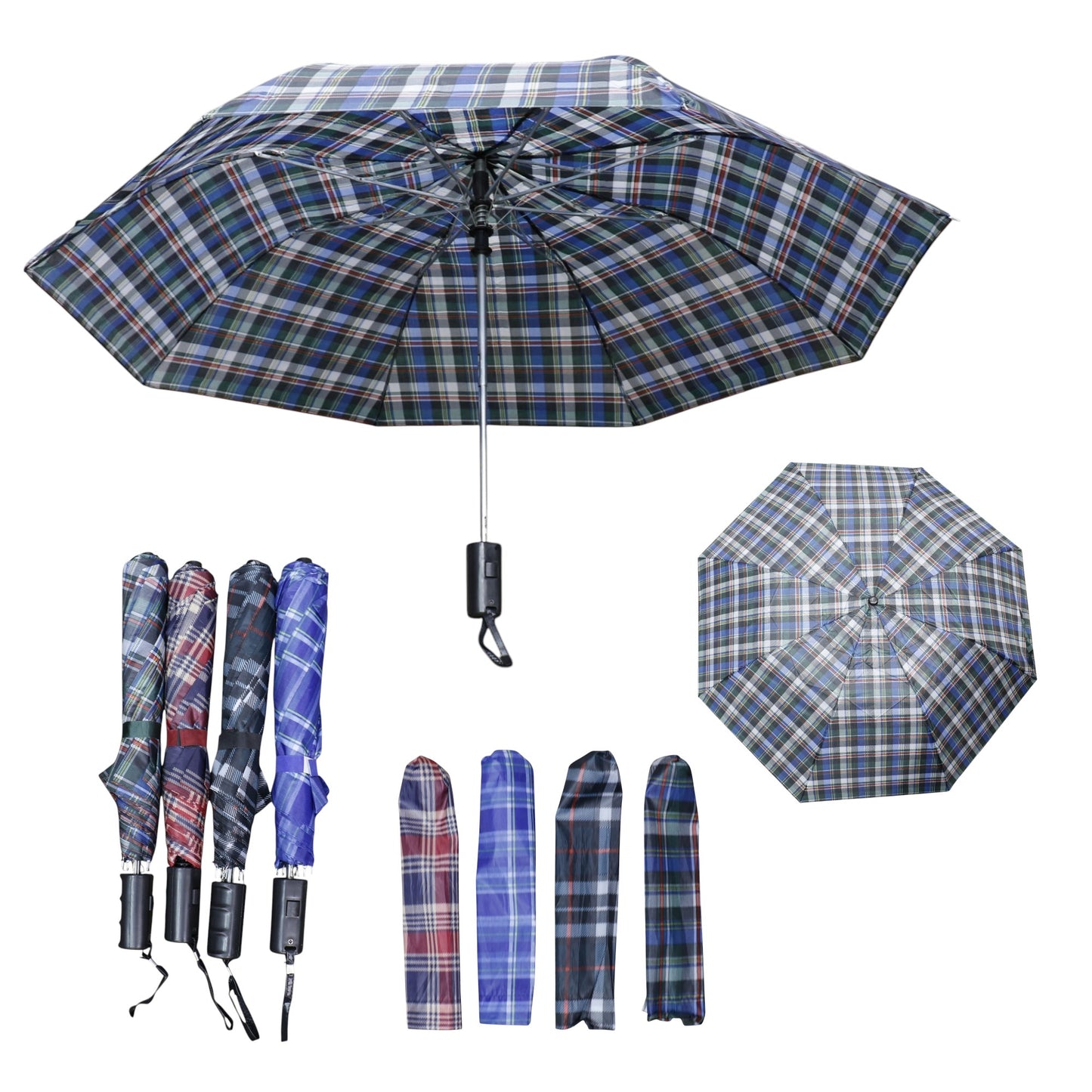Classic Check Pattern 2 Fold Umbrella for Women & Men UM5118 (12pc)