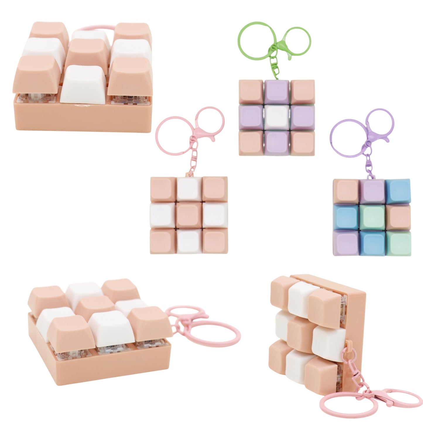 Colorful Keyboard Clicky Keycap Fidget Keychain  SS6426-1 (12)